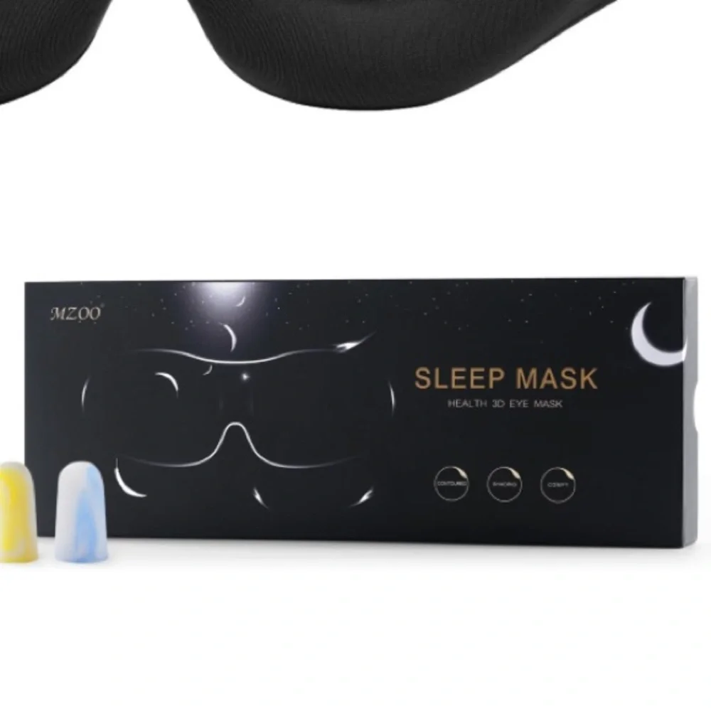 Black 3D Sleep Mask Zero Eye Pressure